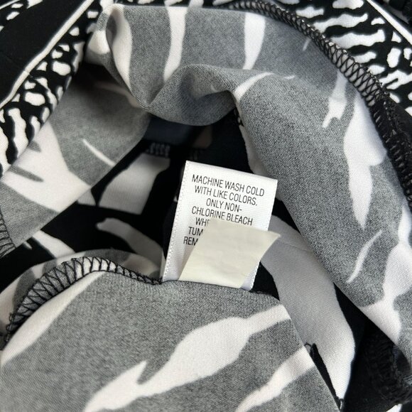 Dana Buchman Signature Black White Zebra Print V-Neck Shift Dress Small Stretch - Picture 5 of 8